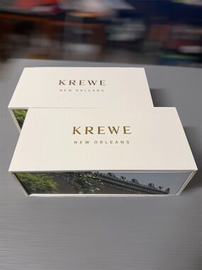 KREWE New Orleans Sunglasses Box - White with Gold Logo